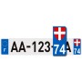 Autocollant plaque immatriculation haute savoie + 74
