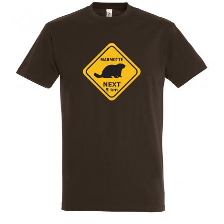tee-shirt roadsign panneau marmotte marron
