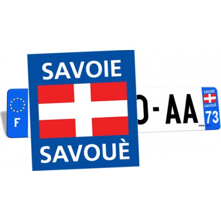 autocollant plaque d'immatriculation bilingue savoie savouè