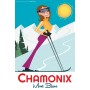 affiche chamonix skieuse