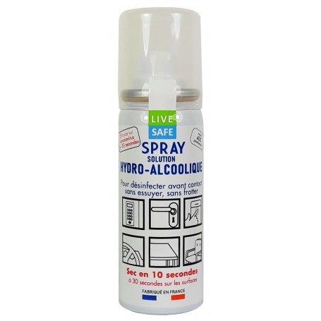 Spray hydro alcoolique Live Safe