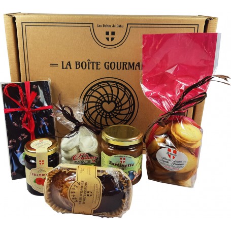 Coffret voyage gourmand Liqueur de Myrtilles, chocolat noir